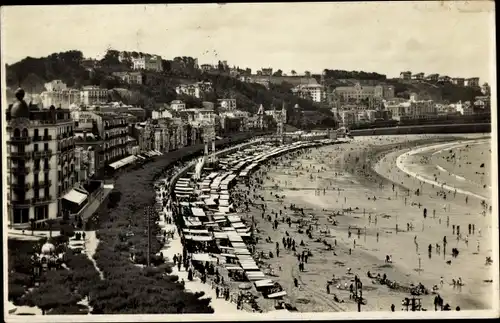 Ak Donostia San Sebastian Baskenland, Paseo, Playa de la Concha