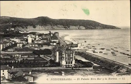 Ak Hondarribia Fuenterrabia Baskenland, El Palacio Mira-Mar, la Marina