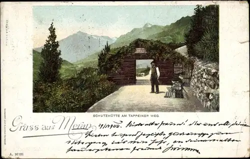 Ak Meran Merano Südtirol, Schutzhütte, Tappeiner Weg