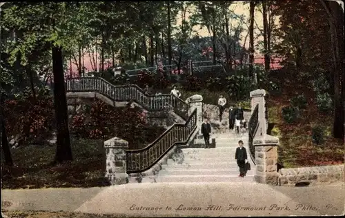 AK Philadelphia Pennsylvania USA, Eingang zum Lemon Hill, Fairmont Park