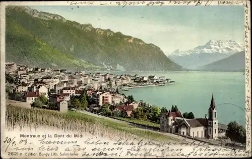 Ak Montreux Kanton Waadt Schweiz, Dent du Midi