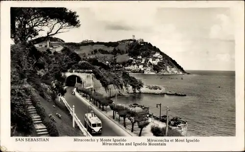 Ak Donostia San Sebastian Baskenland, Miraconcha, Monte Igueldo, VW Bus