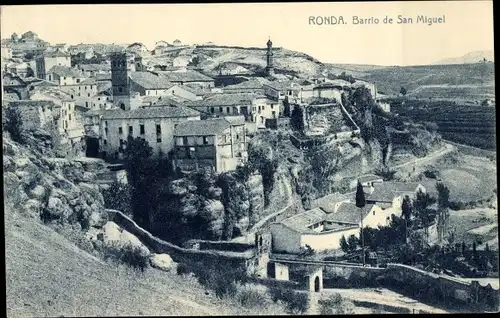 Ak Ronda Andalusien Spanien, Barrio de San Miguel