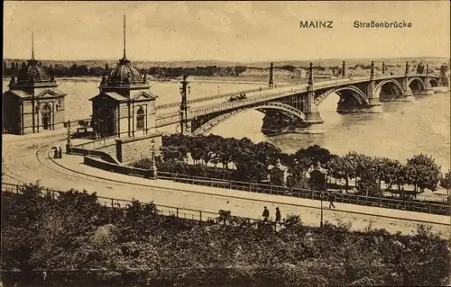Ak Mainz am Rhein, Straßenbrücke