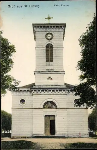 Ak St. Ludwig Wipfeld am Main Unterfranken, Katholische Kirche