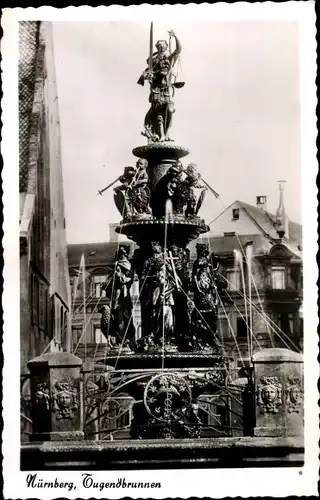Ak Nürnberg in Mittelfranken, Tugendbrunnen