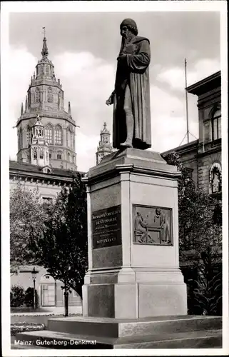 Ak Mainz am Rhein, Gutenberg-Denkmal