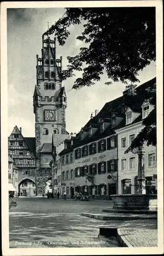 Ak Freiburg im Breisgau, Oberlinden, Schwabentor