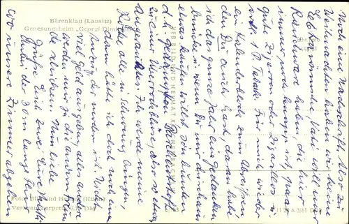 Ak Bärenklau Schenkendöbern in Brandenburg, Genesungsheim Georgi Dimitroff