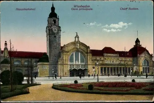 Ak Wiesbaden in Hessen, Hauptbahnhof