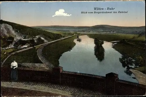 Ak Witten an der Ruhr, Blick vom Bergerdenkmal ins Ruhrtal