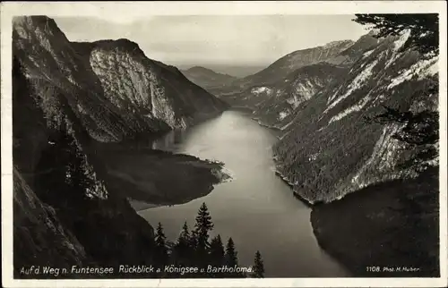 Ak Sankt Bartholomä Schönau am Königssee, Auf den Weg nach Funtensee