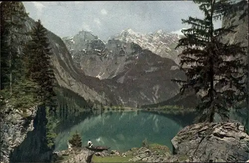 Ak Berchtesgaden in Oberbayern, Obersee, Berge