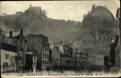 Ak Oberstein an der Nahe, Burgen, Kirche