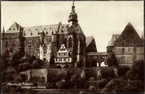 Ak Marburg an der Lahn, Schloss von Süden