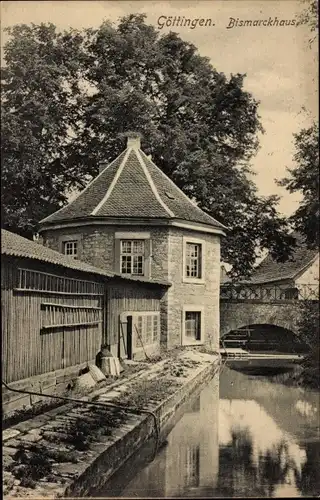 Ak Göttingen in Niedersachsen, Bismarckhaus, Brücke