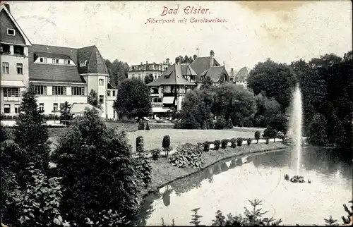 Ak Bad Elster im Vogtland, Albertpark, Carolaweiher