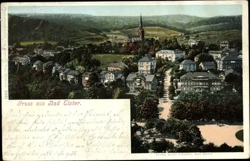 Ak Bad Elster im Vogtland, Gesamtansicht, Kirche