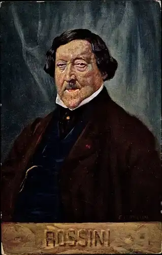 Künstler Ak Komponist Gioachino Rossini, Portrait