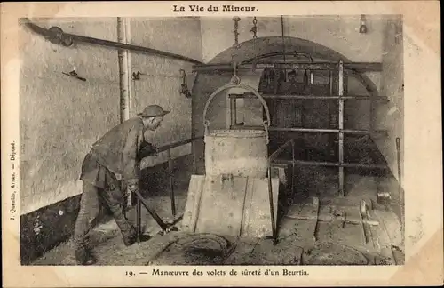 Ak La Vie du Mineur, Manövrieren der Sicherheitsläden einer Beurtia
