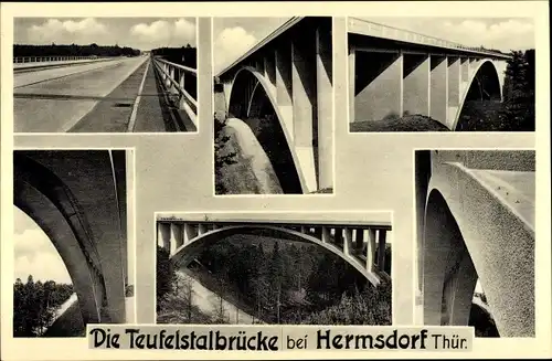 Ak Hermsdorf Thüringen, Teufelstalbrücke