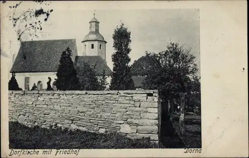 Ak Dorna Döben Grimma in Sachsen, Dorfkirche, Friedhof