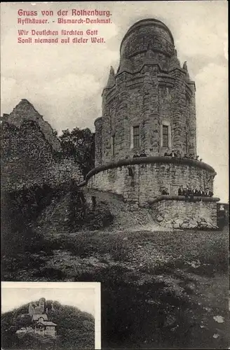 Ak Steinthaleben Kyffhäuserland in Thüringen, Rothenburg, Bismarck-Denkmal