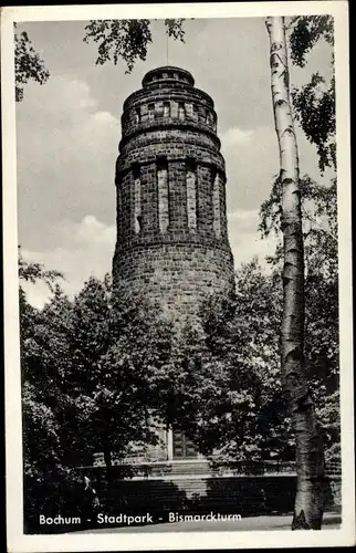 Ak Bochum im Ruhrgebiet, Stadtpark, Bismarckturm