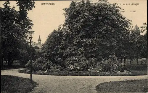 Ak Rendsburg in Schleswig Holstein, Anlagen, Park