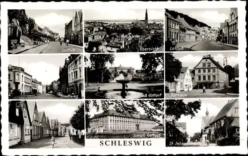 Ak Schleswig an der Schlei, Lollfuß, Rathaus, Schloss Gottorf, am Holm