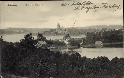 Ak Ratzeburg im Herzogtum Lauenburg, Totalansicht, Weinberg