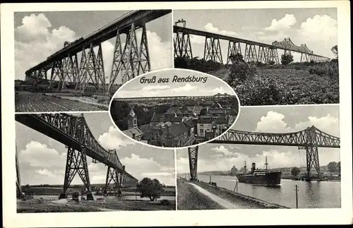 Ak Rendsburg Schleswig Holstein, Fluss, Brücke
