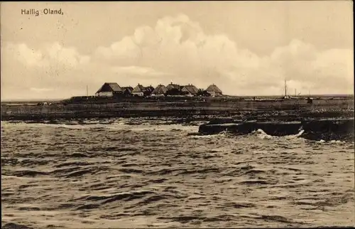 Ak Hallig Oland Nordfriesland, Uferansicht