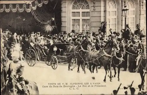 Ak Paris, Besuch König Alfons XIII. von Spanien, Präsident Émile Loubet