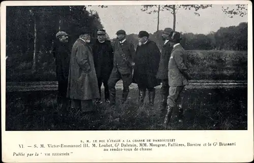 Ak Rambouiliet Yvelines, SM Der König von Italien a la Chasse, Loubet, Mougeot