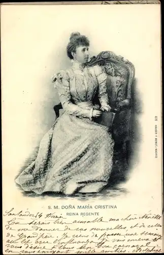 Ak Königin Maria Christina von Spanien