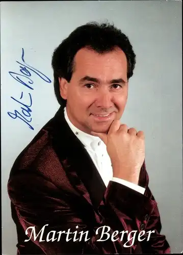 Ak Sänger Martin Berger, Portrait, Autogramm