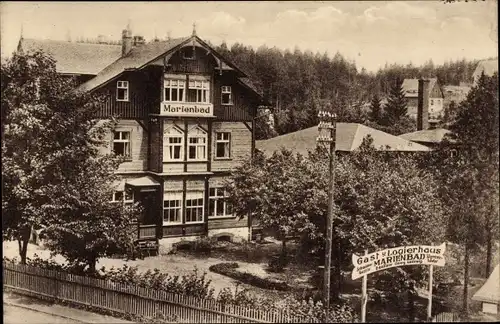 Ak Szklarska Poręba Schreiberhau Riesengebirge Schlesien, Gasthaus Logierhaus Marienbad