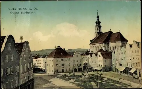 Ak Schärding in Oberösterreich, Oberer Stadtplatz