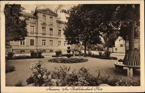 Ak Nowawes Babelsberg Potsdam, Am Betlehemkirchplatz, Brunnen