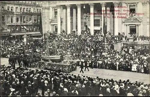 Ak Bruxelles Brüssel, Cortege Historique, Groupe XIII, L'Apotheose Char de a partie en fete