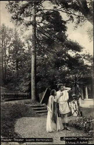 Ak Hertenstein Weggis Kanton Luzern, Freilichttheater, Sappho
