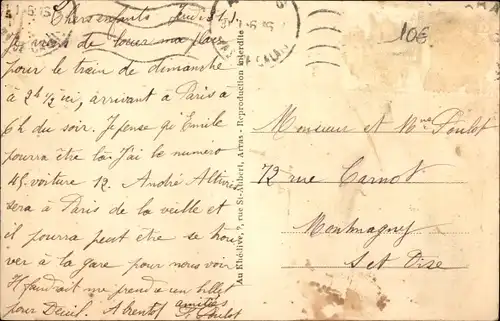 Ak Arras Pas de Calais, Bank, Colas und Jacqueline