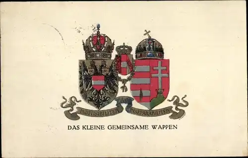 Wappen Ak Das kleine gemeinsame Wappen, Österreich Ungarn