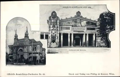 Ak Wien, Jubiläums-Ausstellung 1898, Pavillon der Bildung