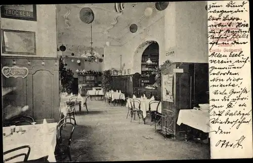 Ak München Bayern, Italienisches Weinrestaurant, Innenansicht