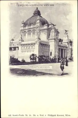 Ak Wien, Jubiläums-Ausstellung 1898, Pavillon der Stadt Wien