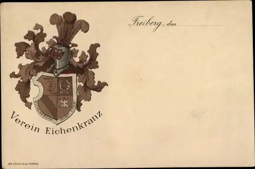 Studentika Ak Freiberg in Sachsen, Verein Eichenkranz, Wappen