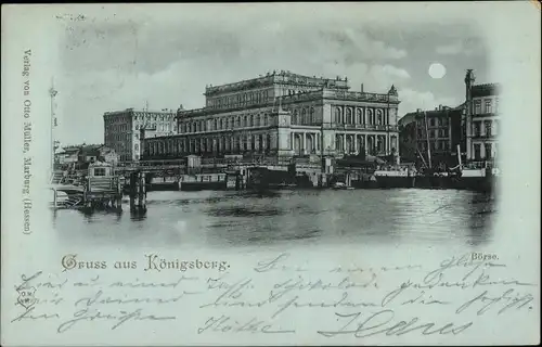 Mondschein Ak Kaliningrad Königsberg Ostpreußen, Börse