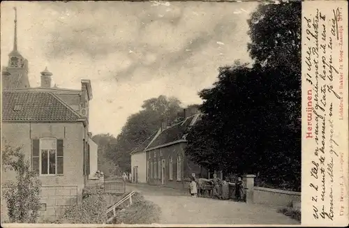 Ak Herwijnen Gelderland Niederlande, Teilansicht, Straße